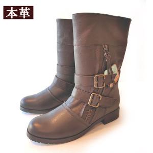 お買い得ブーツ(訳あり) 本革ショートブーツ デザインファスナー｜italico