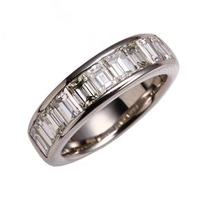 プラチナ ダイヤモンド リング 鑑定書付 4月誕生石 ハーフエタニティ