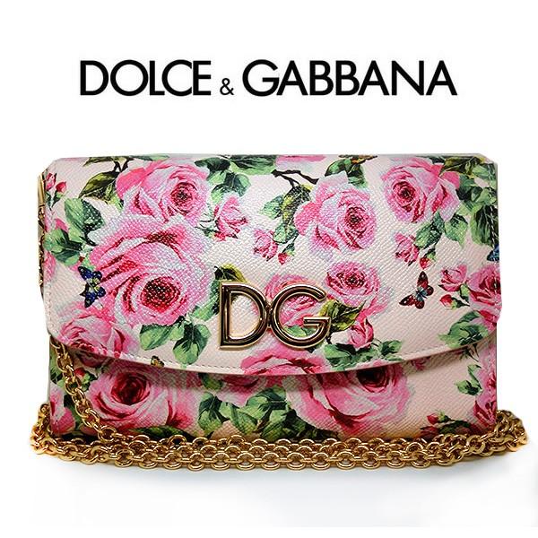 ドルチェ＆ガッバーナ チェーンウォレット ショルダーバッグ バラ ピンク DOLCE＆GABBANA...