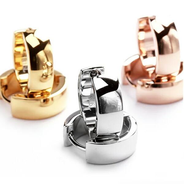 プレゼント 金属アレルギー ピアス  フープ ステンレス 316L 5mm×15mm SUS316L...