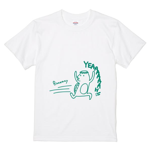 itaxes Tシャツ 【逃げるカッパ】オワリデザイン