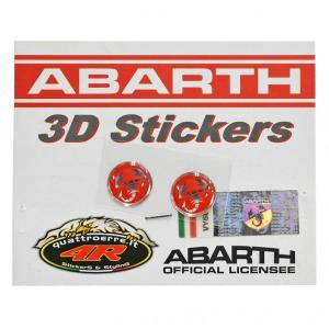 アバルト純正3D SCORPIONEステッカー(ラウンドタイプ/12mm/2枚セット)-21538-　14996