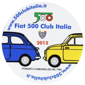 フィアット FIAT 500 CLUB ITALIA 2013ステッカー(裏貼りタイプ)　20350｜itazatsu