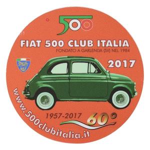 フィアット FIAT 500 CLUB ITALIA 2017ステッカー(裏貼りタイプ)　20474