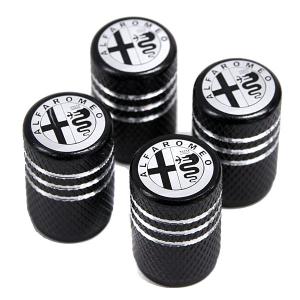 アルファロメオ エンブレムバルブキャップ(ブラック)