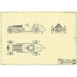 アルファロメオ Monopost Gran Premio Tipo316 1938完成予想図｜itazatsu