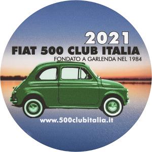 フィアット FIAT 500 CLUB ITALIA 2021ステッカー(裏貼りタイプ)　23999｜itazatsu