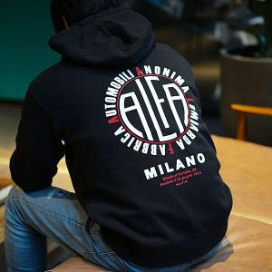 アルファロメオ A.L.F.A. MILANOフーディー(ブラック)　24282