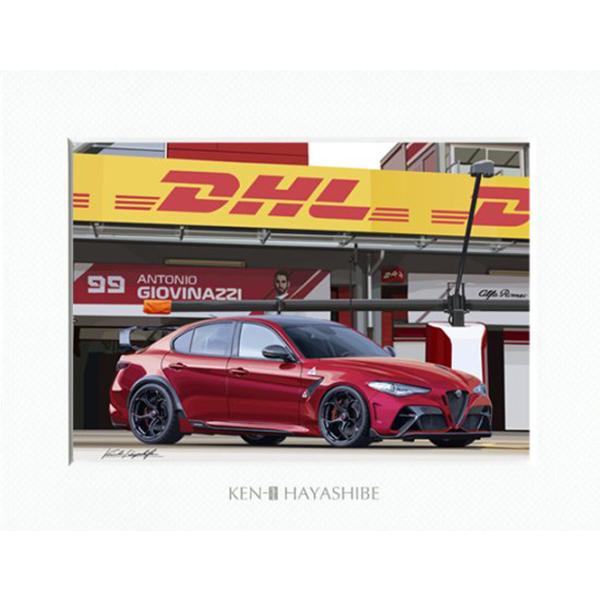 アルファロメオ Giulia Quadrifoglio GTAmイラストレーション by林部研一　2...