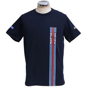 マルティニレーシング オフィシャルBIGストライプTシャツ(ネイビー) by Sparco　24670｜itazatsu