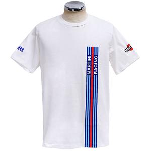 マルティニレーシング オフィシャルBIGストライプTシャツ(ホワイト) by Sparco　24671｜itazatsu