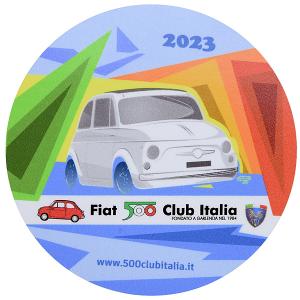 フィアット 500 CLUB ITALIA 2023ステッカー(裏貼りタイプ)　24809｜itazatsu