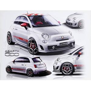 アバルト　ABARTH 看板　非売品　置物 アバルト（ABARTH） 595 -シリーズ4-(ブラック)イラストレーションby