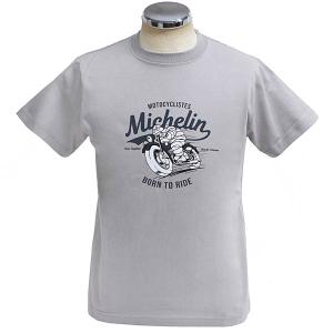 ミシュランオフィシャルTシャツ-MOTO-(ライトグレー)　25326｜イタリア自動車雑貨店ショッピング