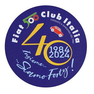 フィアット FIAT 500 CLUB ITALIAオフィシャル40周年記念ステッカー　25375｜イタリア自動車雑貨店ショッピング