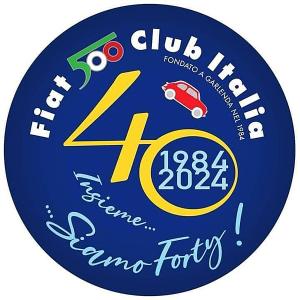 フィアット FIAT 500 CLUB ITALIAオフィシャル40周年記念ステッカー(裏貼りタイプ)　25376｜イタリア自動車雑貨店ショッピング