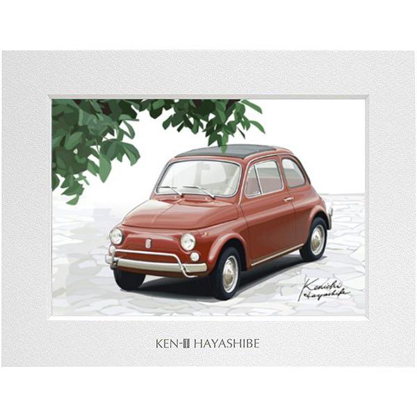 フィアット 500 Dイラストレーション(レッド) by 林部研一　9205