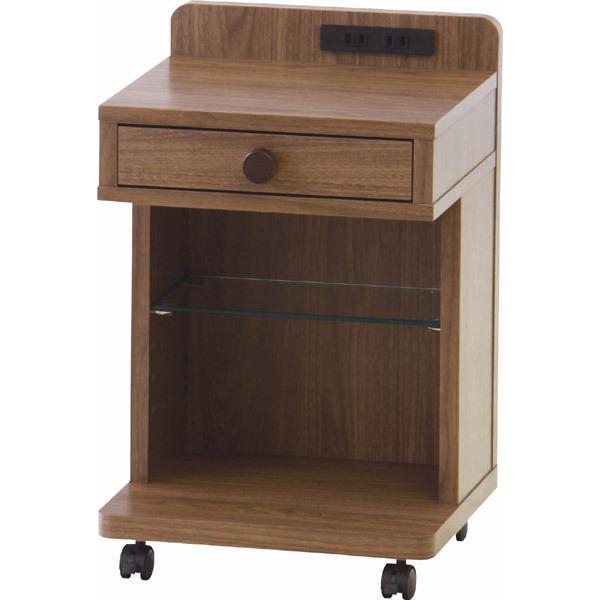 サイド＆ナイトテーブル ALM-15WAL キャスター付 インテリア 家具 ベッドサイド スリム コ...