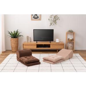 TV枕 座布団付き M サイズ FCC-120 2WAY 省スペース ごろ寝クッション イス クッション 座椅子 折り畳み リビング シンプル 一人暮らし ベージュ ブラウン｜itcom-ec