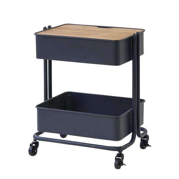 ワゴン PW-404GY スチールワゴン 2段 収納 キッチン リビング 収納ワゴン ラック