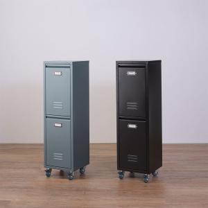 ラルド ダストボックスTPN-36 ゴミ箱 縦型 分別用 2段 スチール製 ごみ箱 キャスター付 角型 キッチン スリム かっこいい おしゃれ ブラック グリーン｜itcom-ec