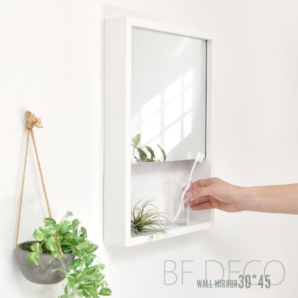 BF DECO Wall Mirror 棚付きウォールミラー BFMI0251 壁掛け 収納付き ミ...