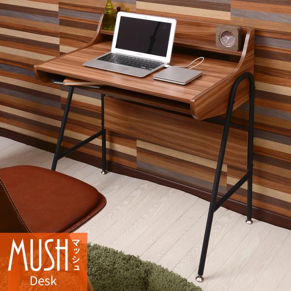 MUSH デスク MUD-785 木製 デスク アイアン パイプ 収納 北欧 机 パソコン ライティ...