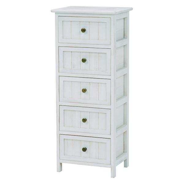 チェスト MCH-5375AW アンティークホワイト タンス 収納 引き出し