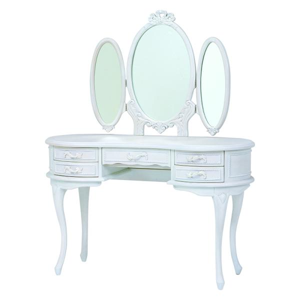 ハンプトンシリーズ ドレッサー RD-1367AW アンティークホワイト 鏡 鏡台 ホワイト 白