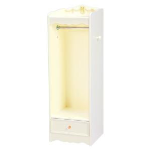 ハンガーラック（ホワイト）RKK-1859WH 収納 引出し付き 衣類収納 リボン 子供部屋 白｜itcom-ec