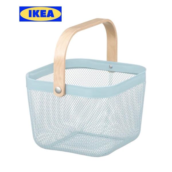 IKEA イケア RISATORP リーサトルプ バスケット かご 収納 ブルー 水色 ペールブルー