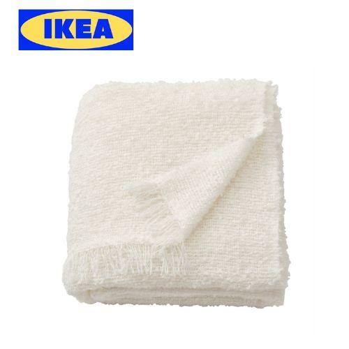 IKEA イケア EVALI エヴァリ ひざ掛け ホワイト ダークグレー