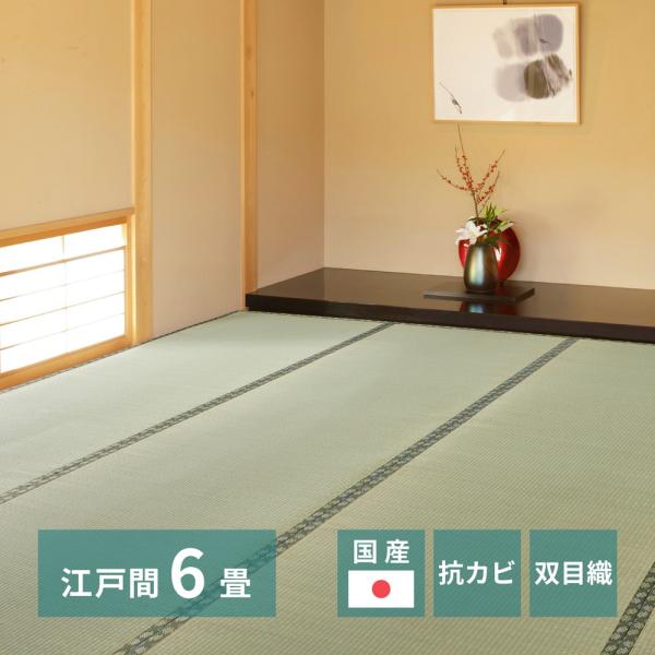 国産い草カーペット 天草(あまくさ)  江戸間6帖 約261×352cm 159058660 い草 ...