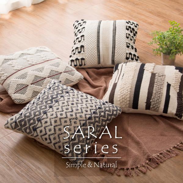 インド綿背当てクッション　SARAL(サラル)　270073402　クッション　約45×45cm　ソ...