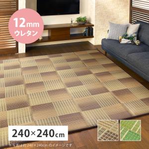 ふっくらい草ラグ クレパス 12mmウレタン 約240×240cm 81909203 パフラグ 畳 たたみ 湿度調整 抗カビ 和室 和風 吸湿 消臭 コンパクト 厚手｜itcom-ec