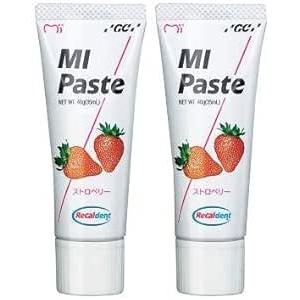 GC ジーシー MIペースト ストロベリー 2本 40g 歯みがき ペースト｜生活雑貨のお店ヤフー店