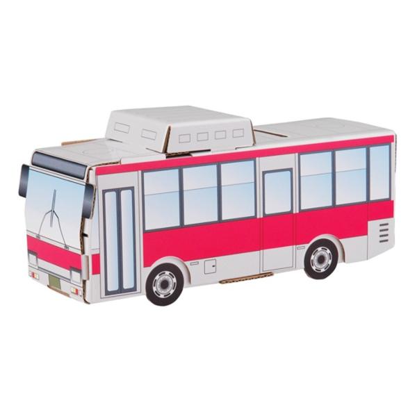 hacomo ぺったん バス 玩具 おもちゃ 組立式 工作 ダンボール 春休み GW 夏休み 冬休み...
