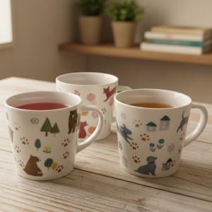 単品 肉球マグカップ ほたる手 蛍手 蛍彫り 透かし 肉球 動物 犬 猫 熊 クマ イヌ ネコ かわいい おしゃれ 和食器 300ml ギフト プレゼント 送料無料 爆買