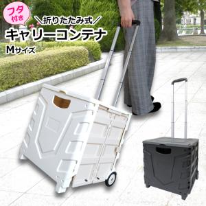 キャスター付き 折り畳みキャリー 折りたたみ キャリーカート 27L フタ付き キャスター付き###蓋カートWS