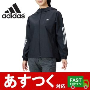 在庫限り（adidas アディダス レディース パーカー ルーズフィット ブラック）サイズM/OT QU578 ジャージ スポーツ ウインドブレーカー 35356 C2205209-215｜itemp-yh