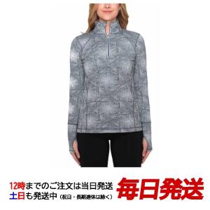 在庫限り (KARKLAND レディース ストレッチ プルオーバー グレー）サイズＸＳ/Ｓ/Ｍ/Ｌ フロントジッパー 指ぬき付き スポーツ 7201710 C2209332-356｜itemp-yh