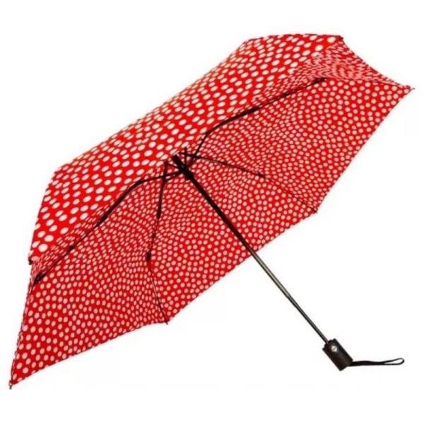 （折りたたみ傘 シェッドレイン 自動開閉式  水玉×赤白）折り畳み かさ 53.3cm 軽量 スリム...