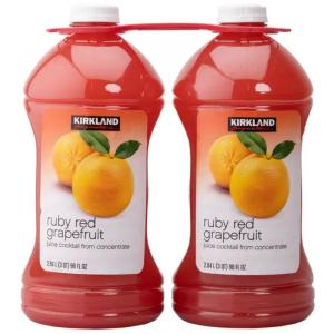 （2本セット カークランド ルビーレッド グレープフルーツジュース 2.84L×2個）爽やかな酸味のカクテルジュース 50%果汁入り コストコ 1088121