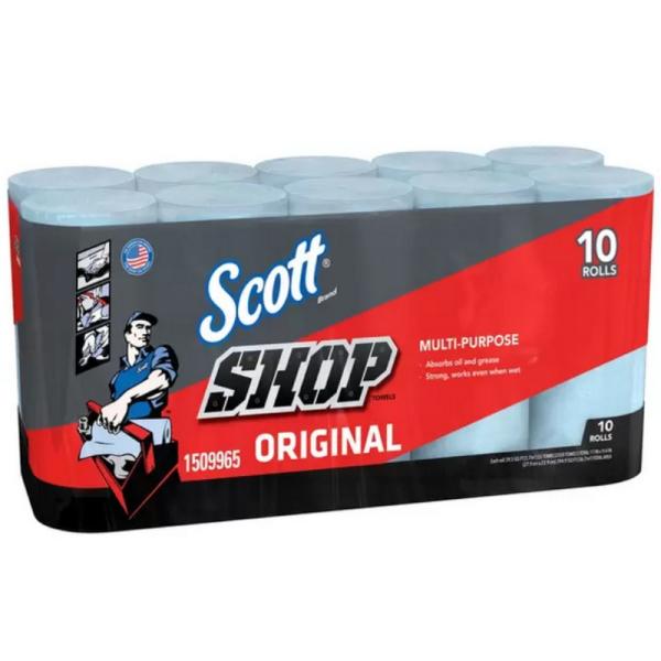 （スコット ショップタオル 55枚×10ロール）Scott SHOP ブルーロール シート 洗車 拭...