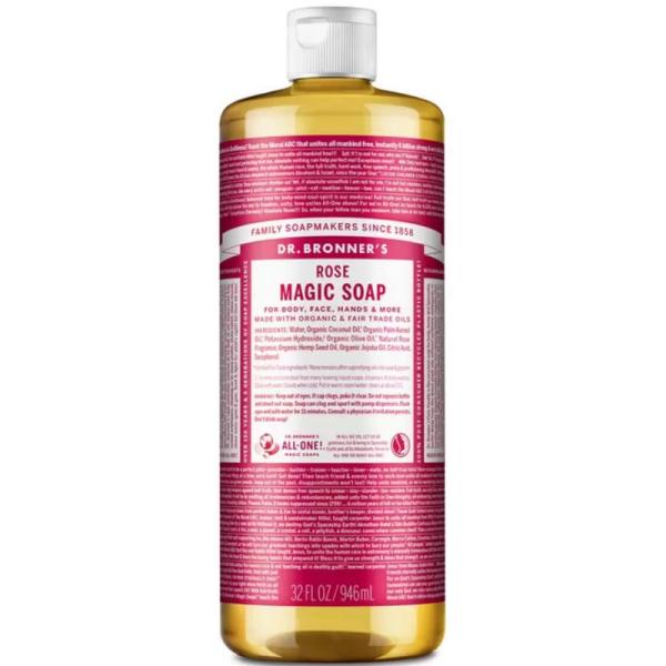 （ドクターブロナー マジックソープ 946ml ローズ）正規輸入品 顔・ボディ用洗浄料 ボトル 洗顔...