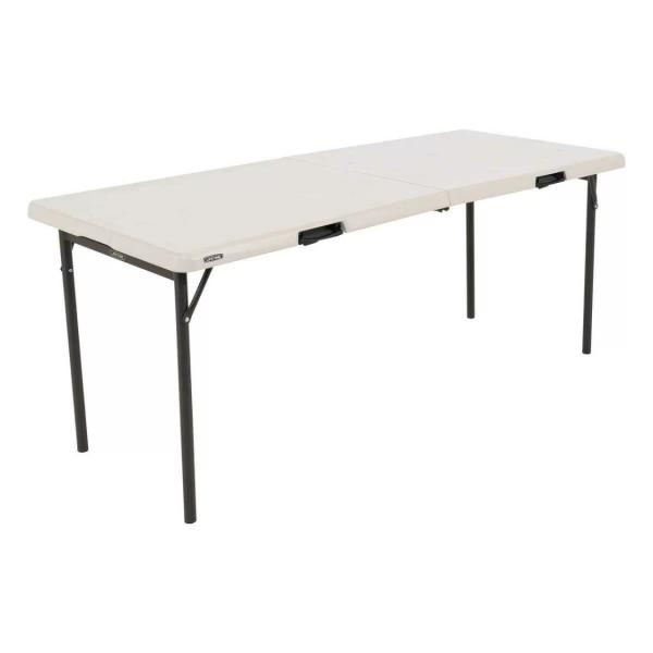LIFETIME 182cm × 76cm × 74cm 折り畳みテーブル 簡易 机 6人用 屋内 ...