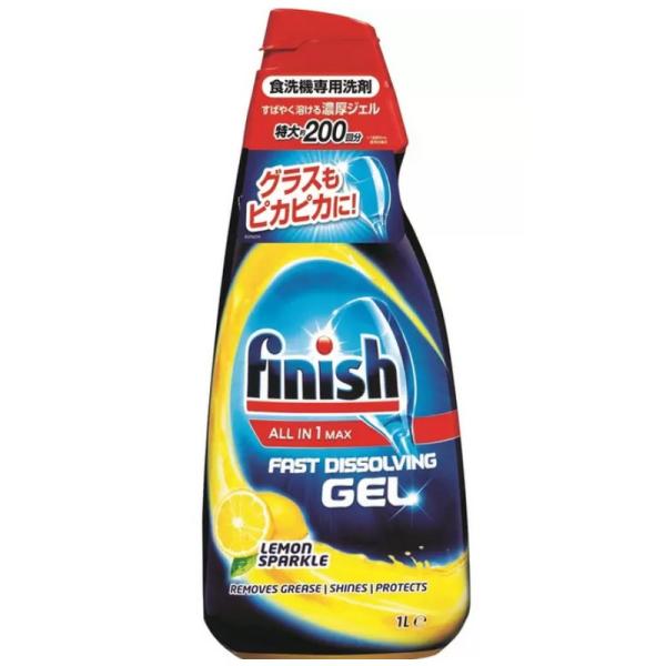 （フィニッシュ ジェル 食器洗浄機用 液体洗剤 1L）スパークリングレモン finish 200回分...