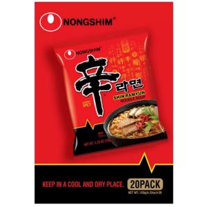 本場韓国の激辛味 農心 ノーシン 即席ラーメン インスタント らーめん 5袋入×4 ケース販売 食品 乾燥 唐辛子 20食 コストコ 568363