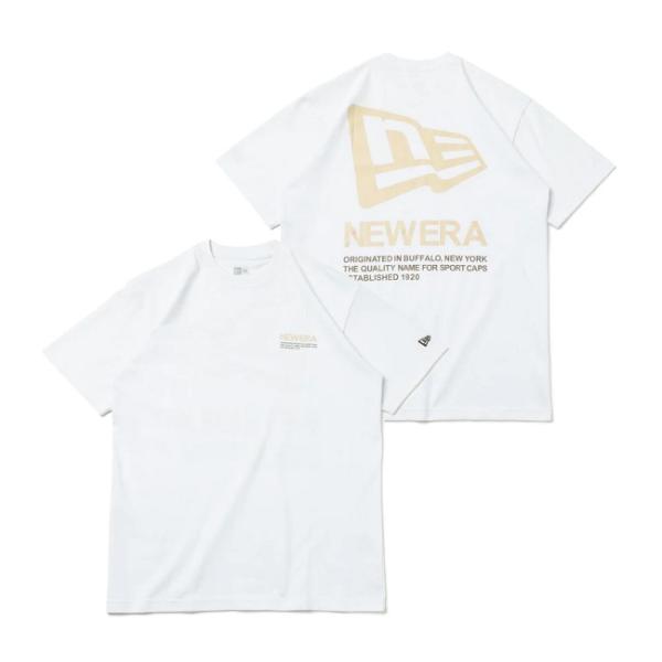 NEW ERA（ニューエラ） 半袖 パフォーマンス Tシャツ Flag &amp; Text ホワイト/ベー...