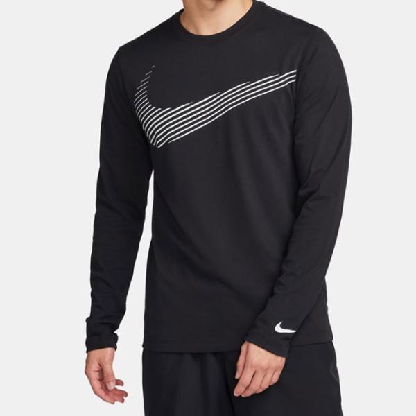 NIKE（ナイキ）メンズ DF フラッシュ L/S Tシャツ ブラック